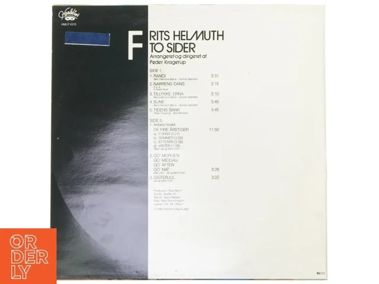 Billede 2 - Frits Helmuth - To Sider LP fra Harlekin