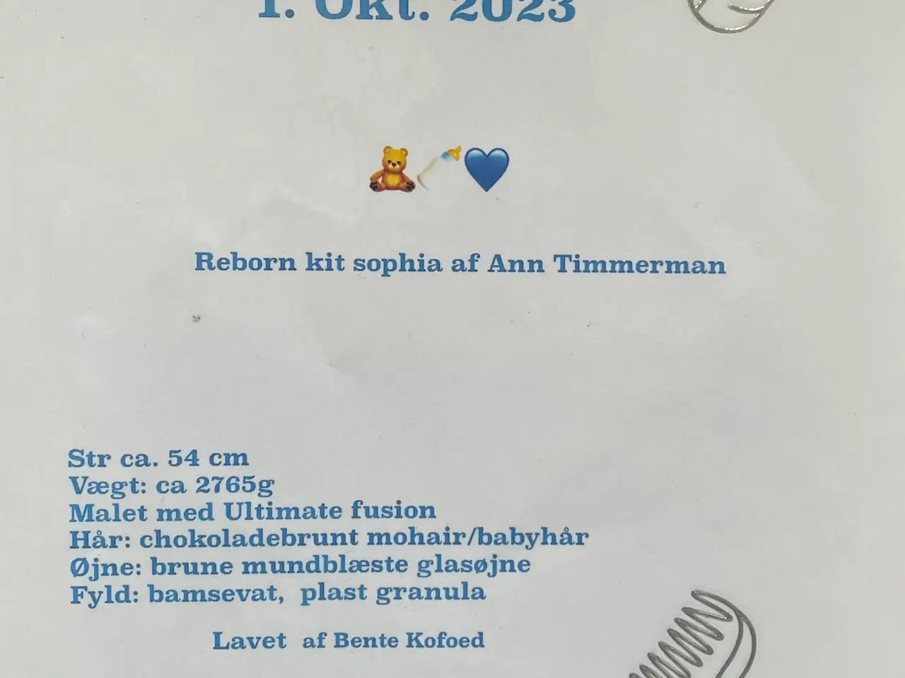 Billede 9 - Reborn baby “Malthe” – Sophia kit (Ann Timmerman)