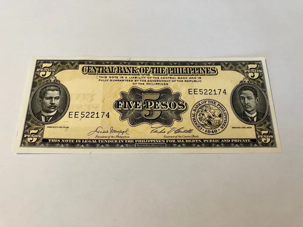 Billede 1 - 5 Pesos Philippines 1949