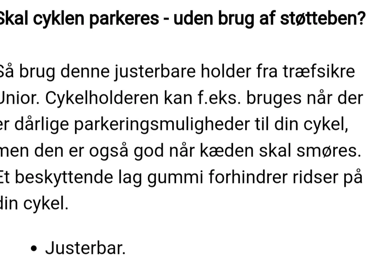 Billede 1 - cykelholder justerbar