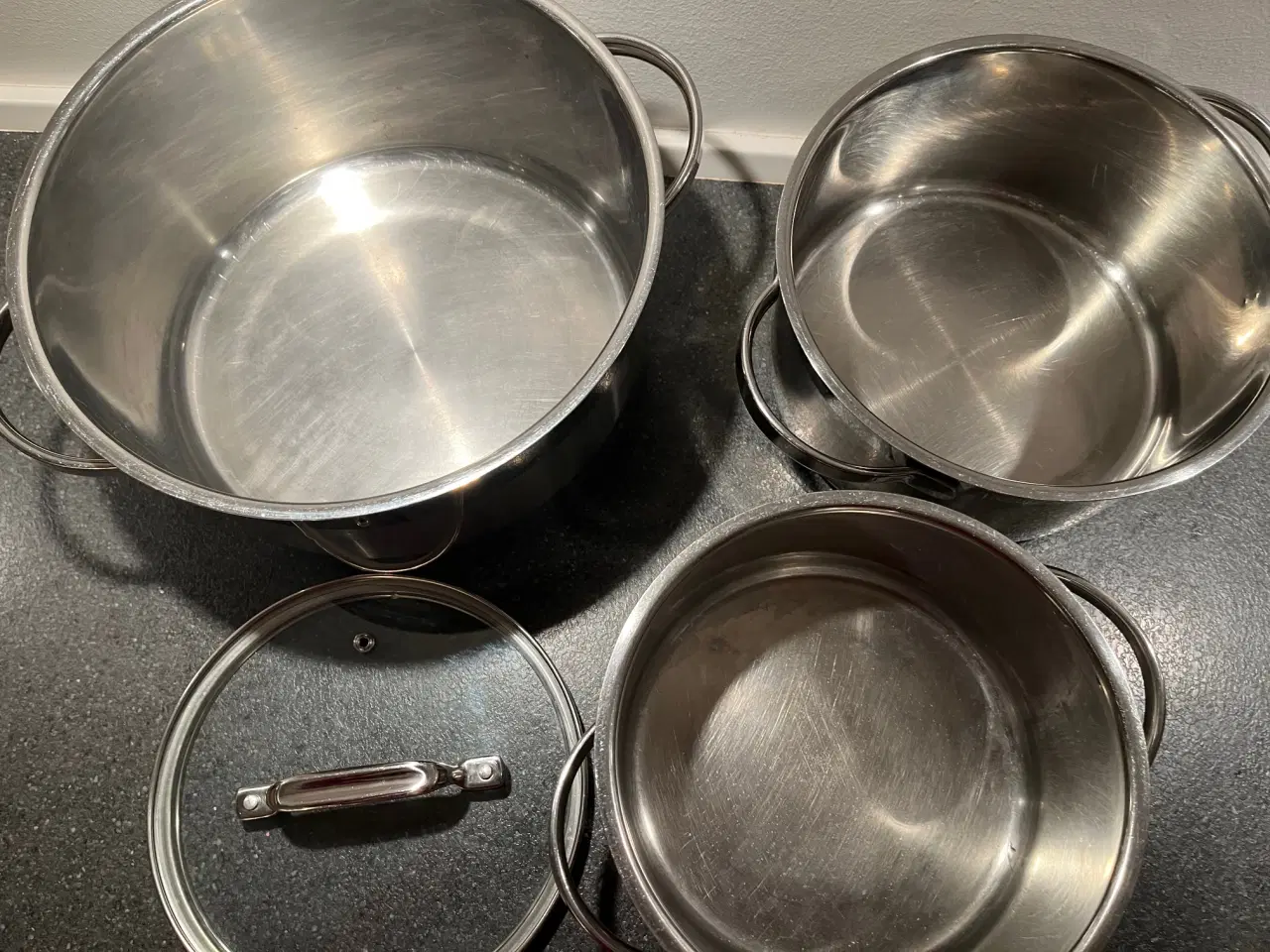 Billede 3 - Grydesæt mrk. Køkkenchef 3 gryder+1 låg 