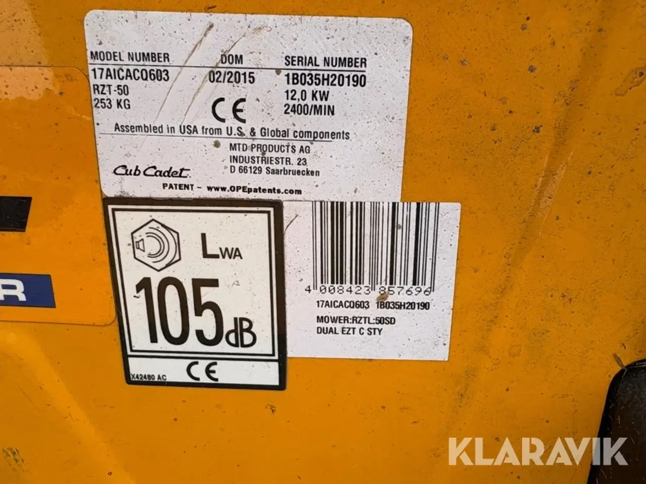Billede 9 - Zeroturn græsslåmaskine CubCadet RZT-50