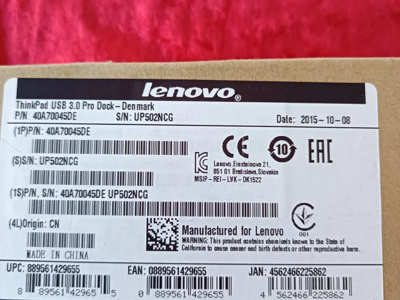 Billede 3 - *Ny* Lenovo/Thinkpad usb 3.0 pro dock