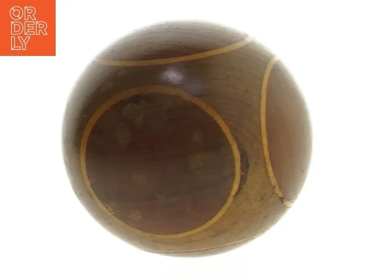 Billede 2 - Antik trækugle (19. century inlaid ball) af tre træsorter (str. Ø 6 cm)