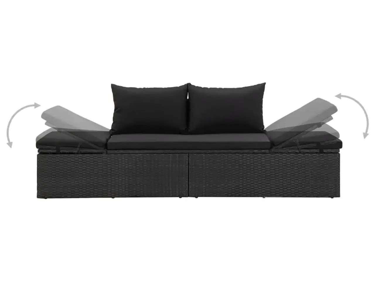 Billede 5 - Solseng med hynder polyrattan sort