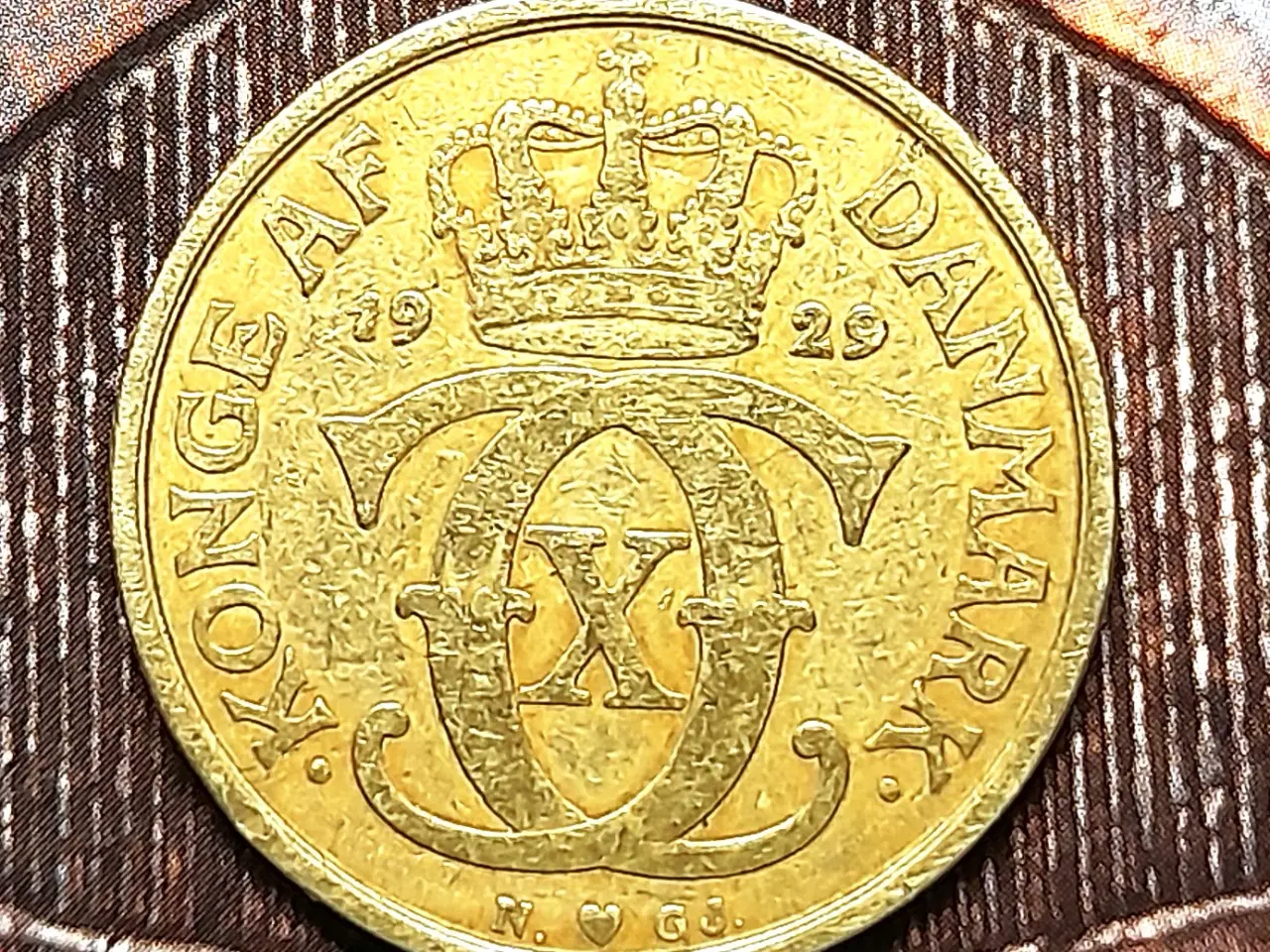 Billede 1 - 1 KRONE 1929 BEDRE ÅR!  Christian X