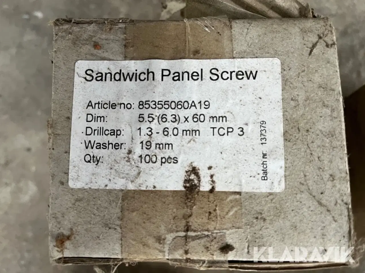 Billede 5 - Lys-Trapezplade holder Sandwich Panel Screw 400 sæt