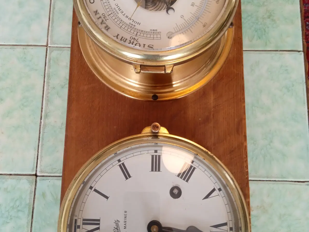 Billede 3 - Royal mariner skibs ur og barometer 