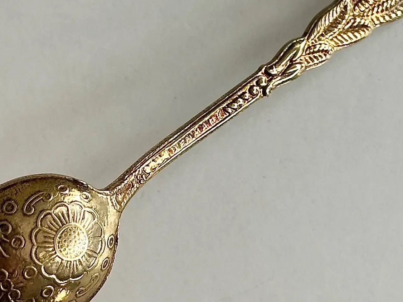 Billede 5 - Mokkaskeer, forgyldte m blomster, Denmark, 6 stk samlet