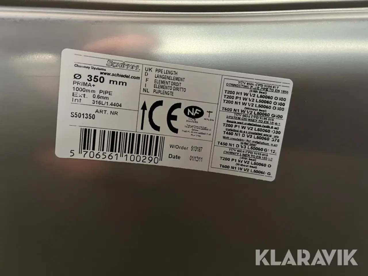 Billede 3 - Rustfri skorsten Schiedel 350mm