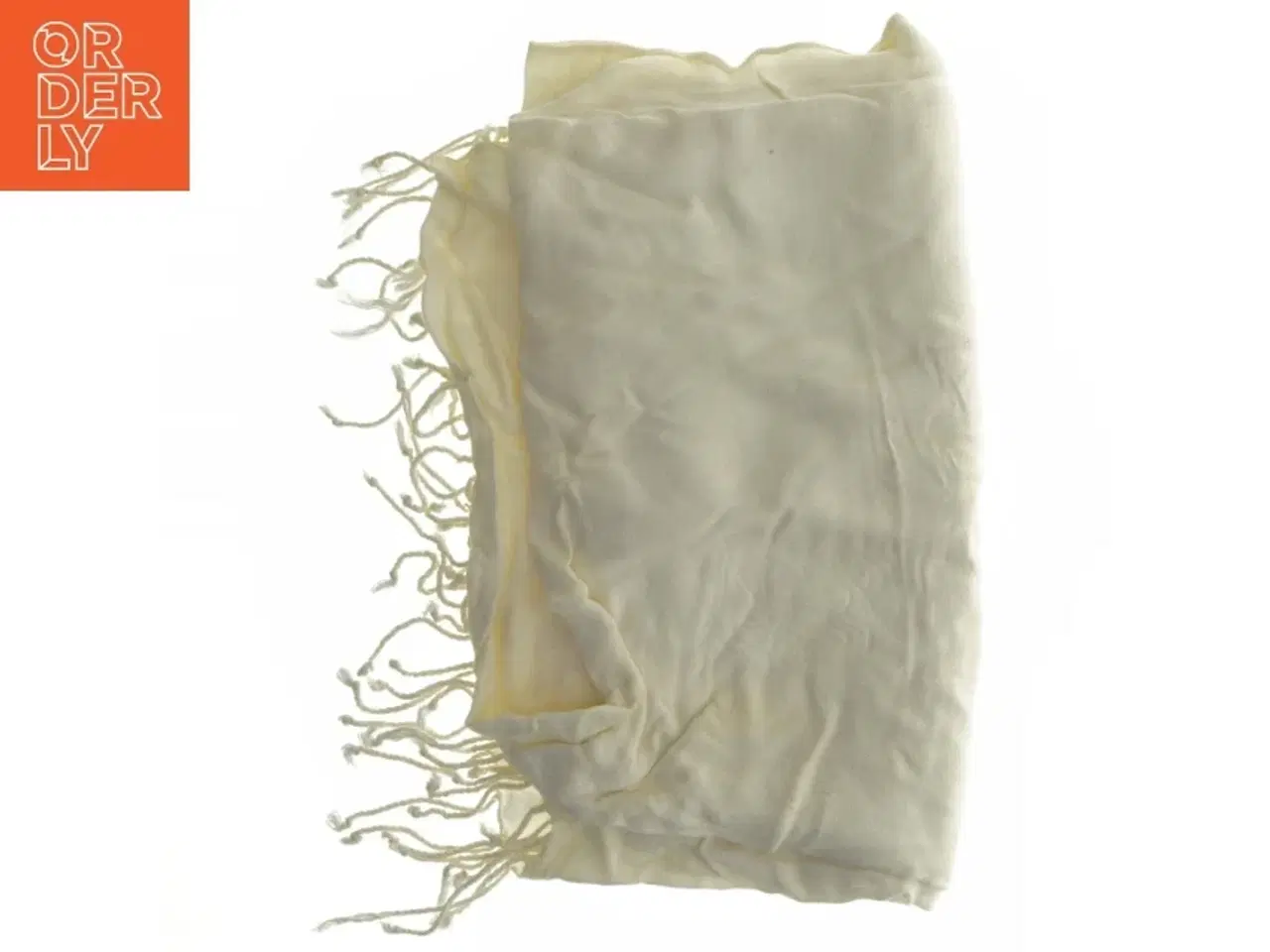 Billede 1 - Beige tørklæde med frynser (str. 70x160 cm)