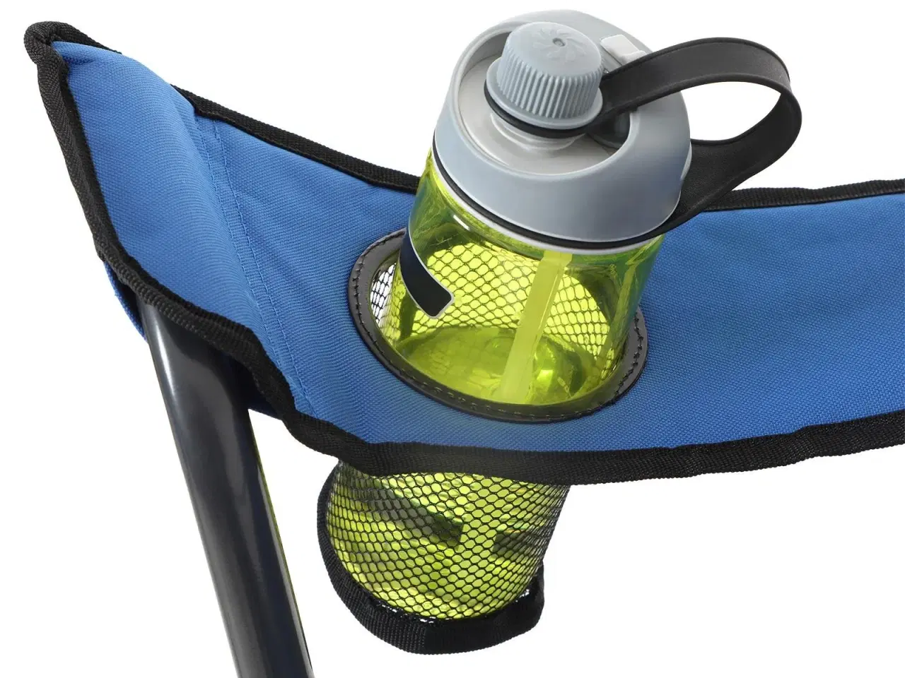 Billede 4 - Sammenklappelig campingstol med blød polstring, kopholder og kraftig konstruktion – blå