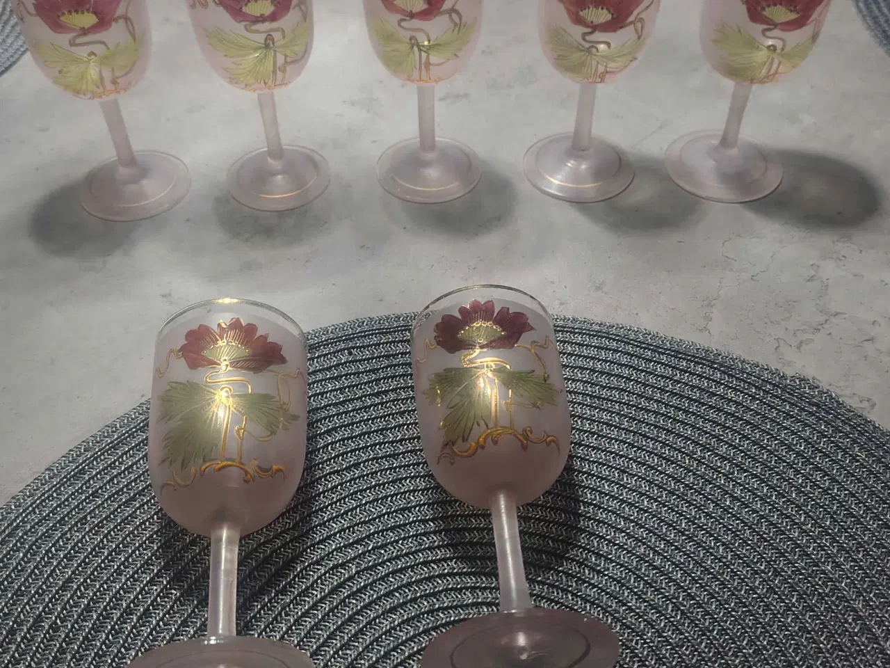 Billede 1 - 7 (8) utrolig flotte vintage "bohemian" glas
