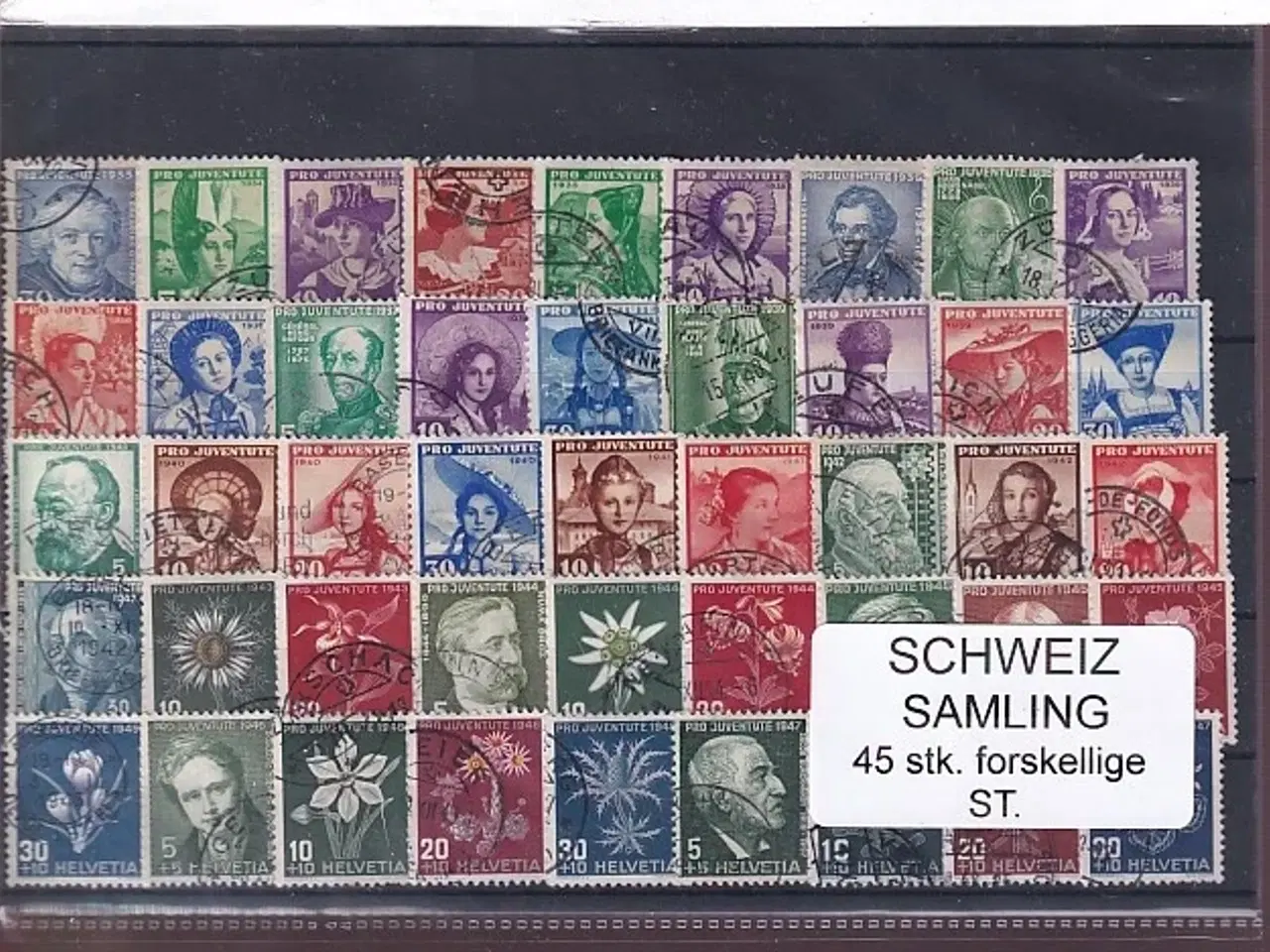 Billede 1 - Schweiz Samling - 45 stk.  stemplet/ustemplet