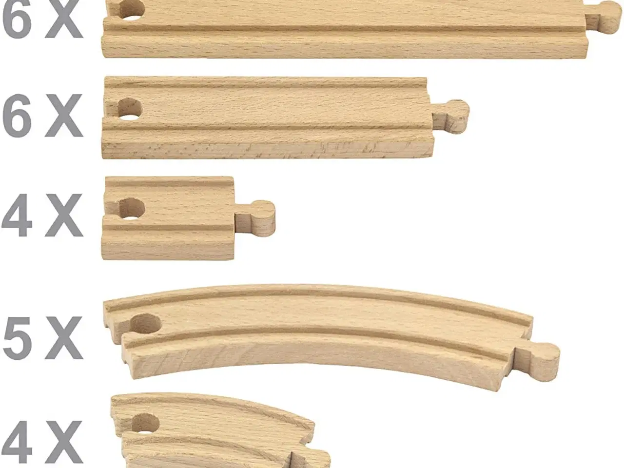 Billede 1 - VIGA Togskinner Sæt - 25 Deler i Kvalitets Træ