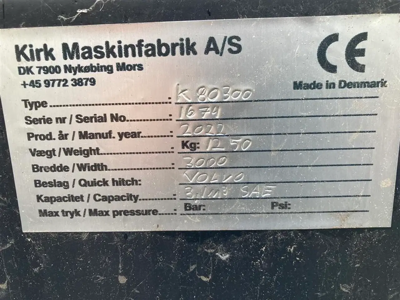 Billede 12 - Kirk Volvo kobling Stor Læsseskovl på 3000 cm og indhold på 3100 liter