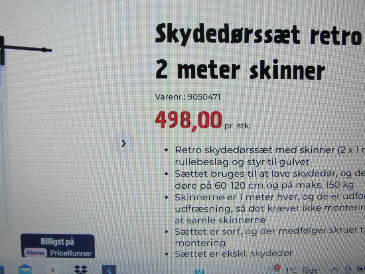 Billede 3 - Skydedørs beslag