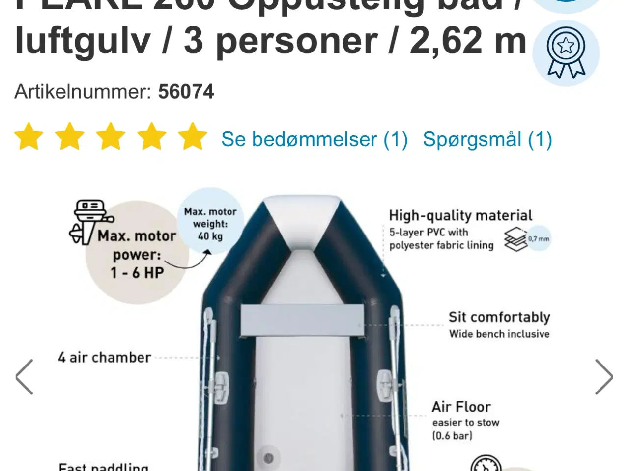 Billede 4 - Gummibåd 260 cm