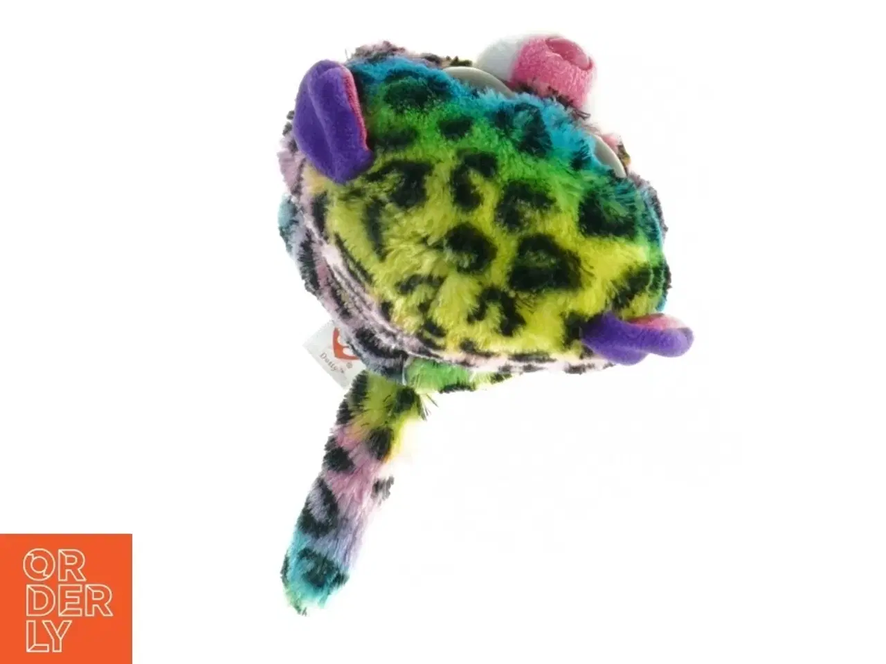 Billede 3 - Ty Beanie Babies farverig leopard bamse (str. 14 x 9 cm)