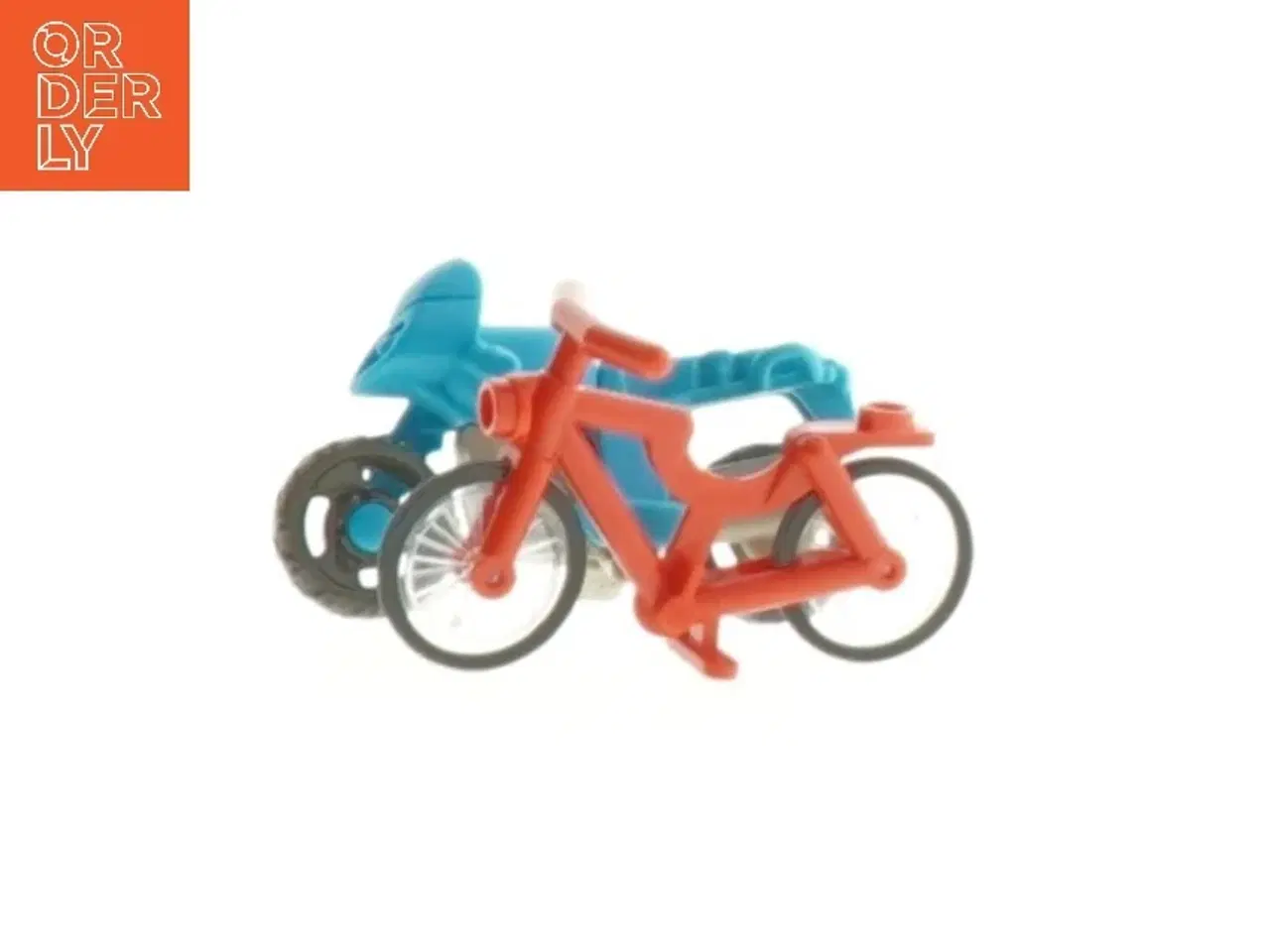 Billede 1 - Legetøjsmotorcykel med figur (str. 6 cm)