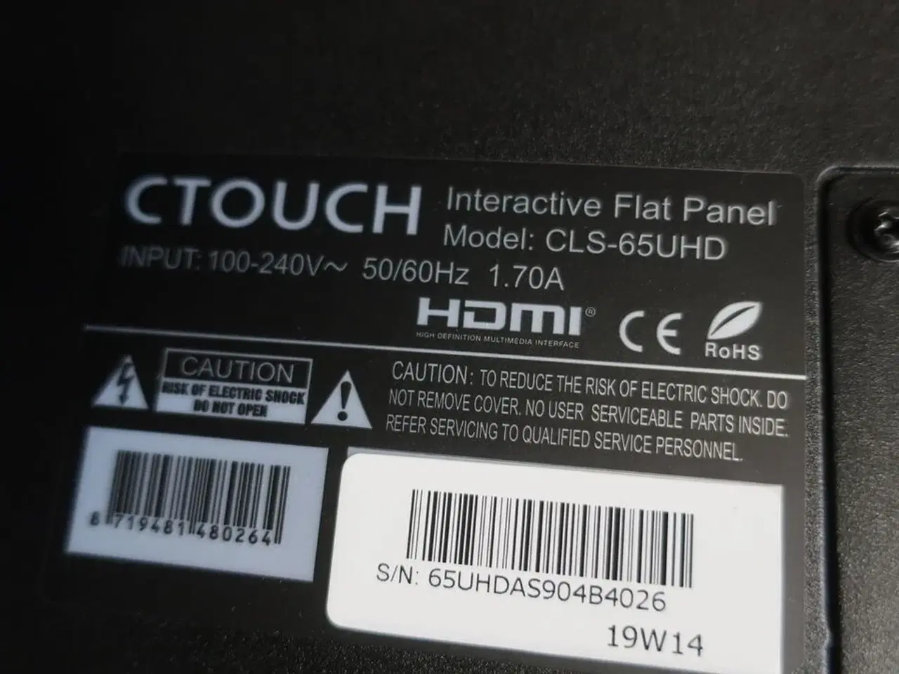 Billede 5 - 65" SMART Board, SCTOUCH CLS-65UHD