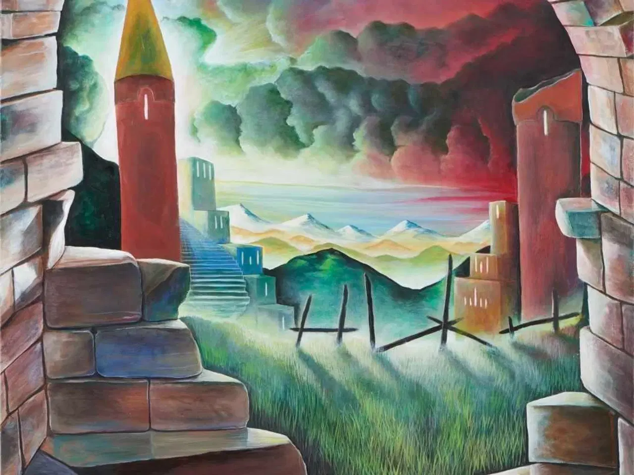 Billede 2 - Fantasy maleri Akryl på lærred 100x100