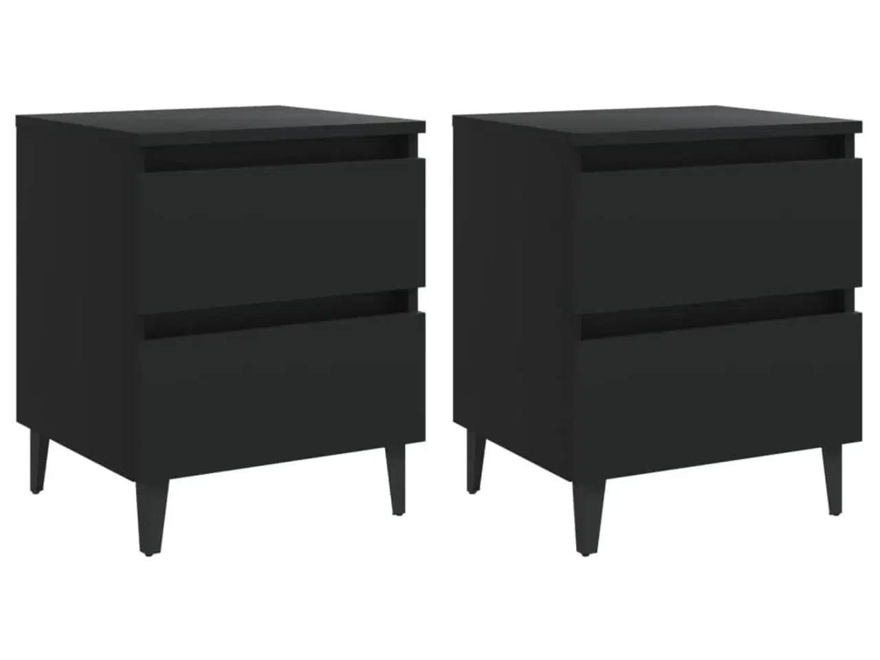 Billede 1 - Sengeskab 2 stk. 40x35x50 cm konstrueret træ sort