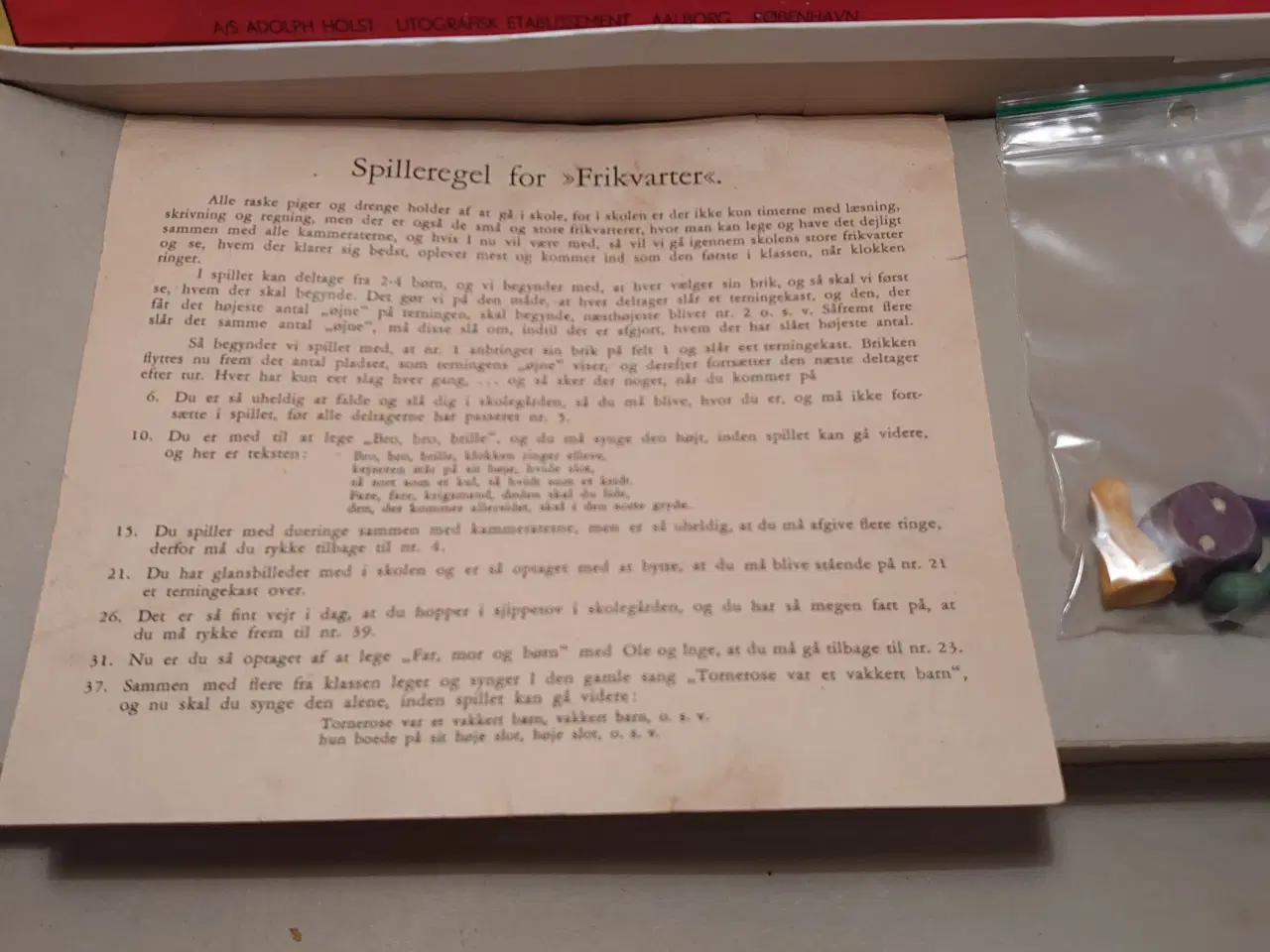 Billede 2 - Frikvarter. Gammelt brætspil fra A.Holst.Nr 4068