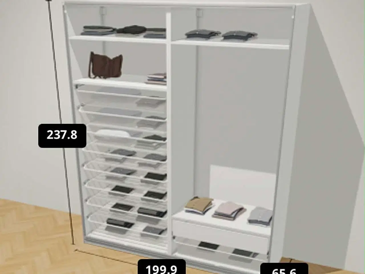 Billede 3 - IKEA PAX garderobeskab med skydelåger