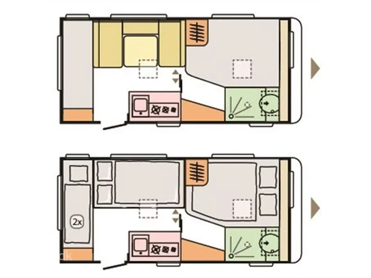 Billede 1 - 2027 - Adria Altea 472 PK   Dobbeltseng og køjer, side-sidde-gruppe, myggenetsdør, Adria SmartBox opbevaring, USB stik, stort 90 l. køleskab med fryser