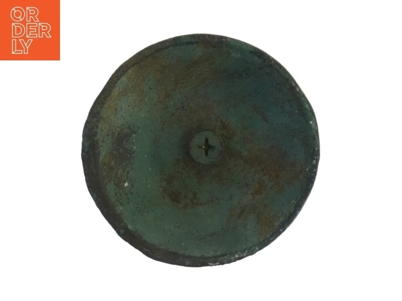 Billede 2 - Grøn lysestage i jern (str. Højde. 20 cm. ø. 9 cm)