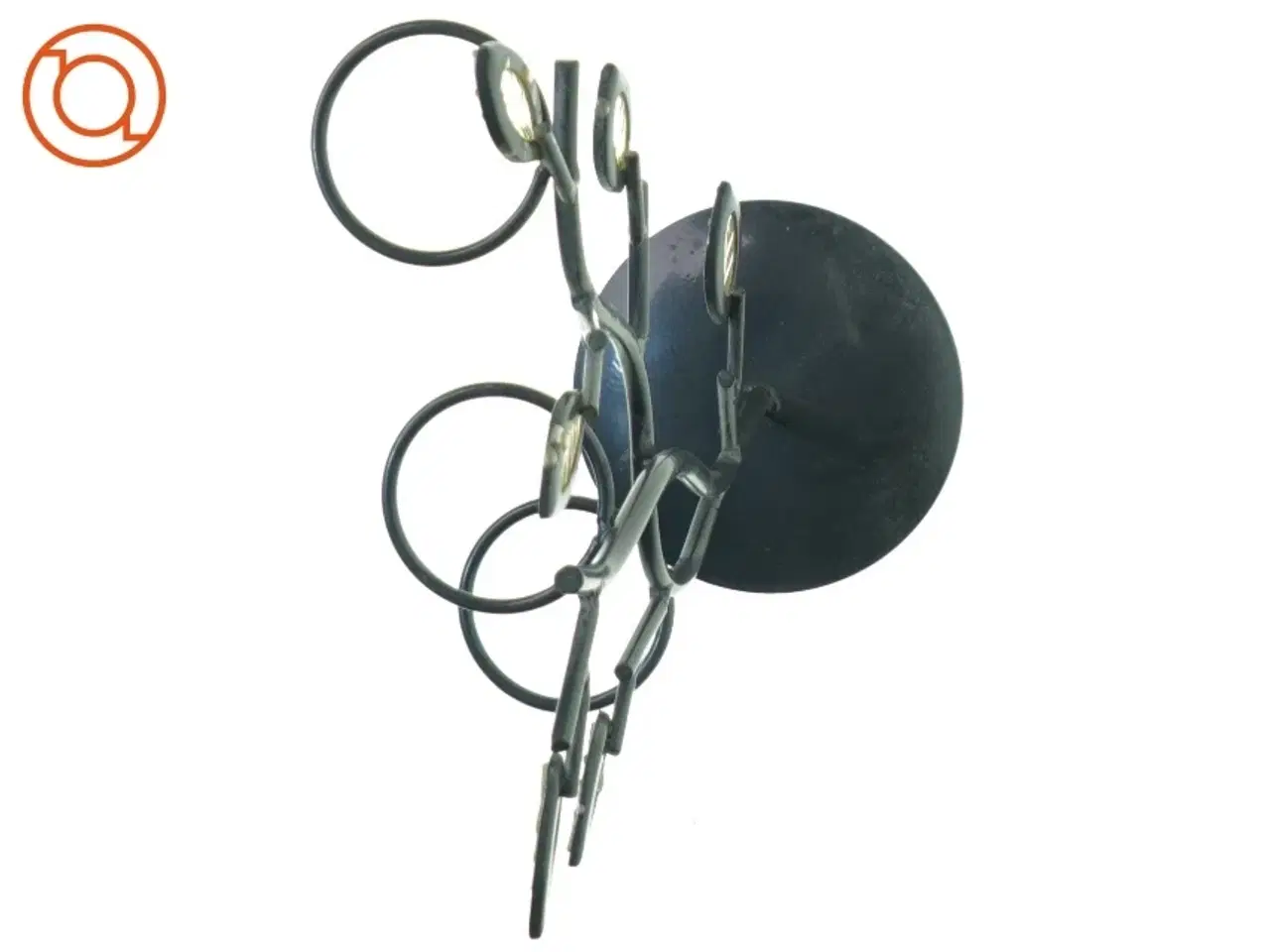 Billede 4 - Metal Lysestage Træ med lysegule facetslebede blade til fyrfadslys (str. 30 x 11 cm)