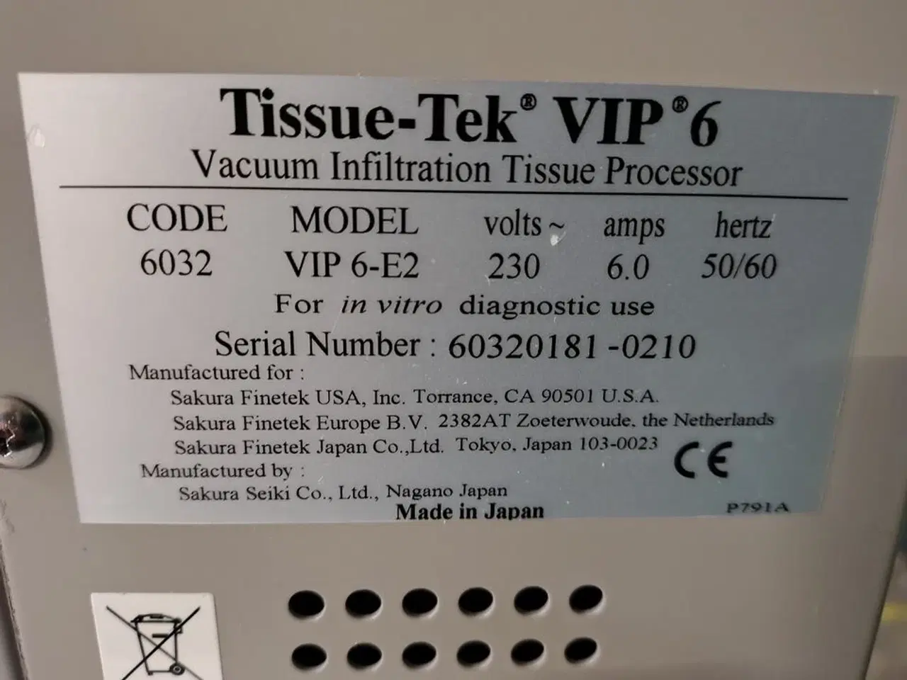 Billede 3 - Tissue Processor TISSUE TEC. VIP 6.