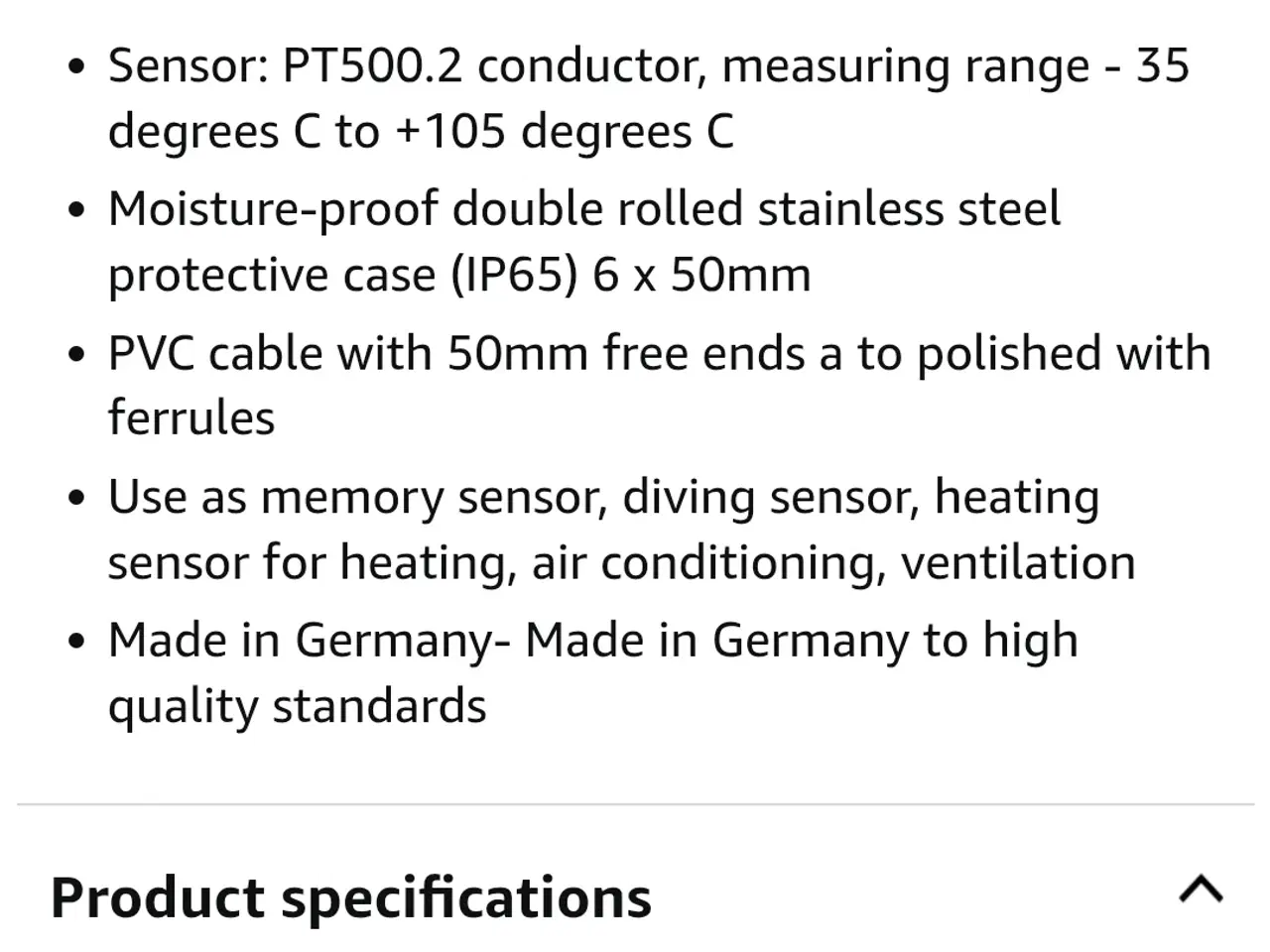 Billede 3 - Temperatursensor / ledningsføler PT500