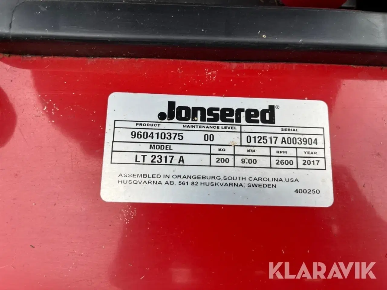 Billede 5 - Havetraktor Jonsered LT 2317 A