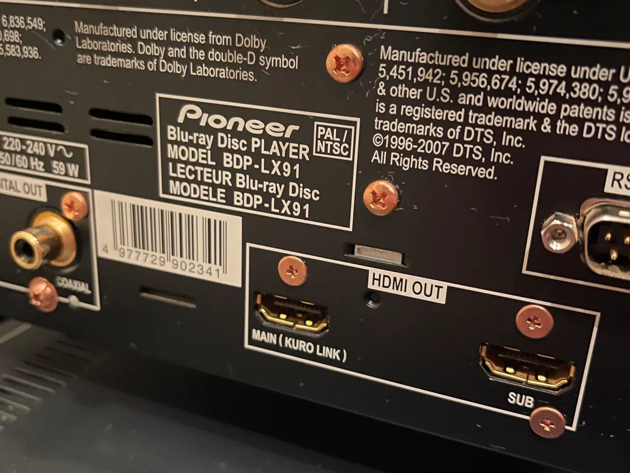 Billede 3 - Pioneer  BDP-LX91 Cd afspiller / Blu-ray afspiller
