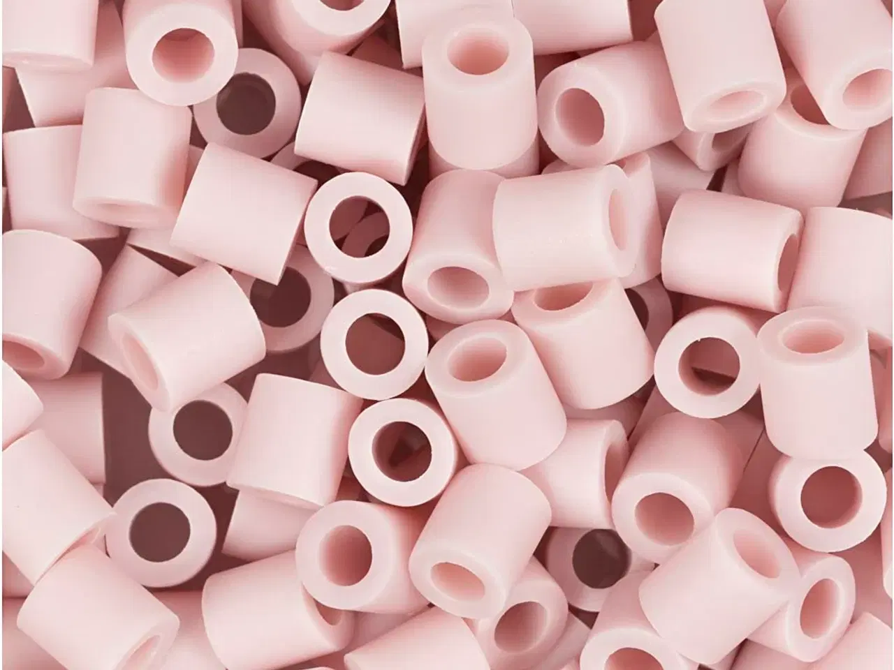 Billede 1 - NABBI BioBeads Rørperler, Lys Pink, 1000 stk.