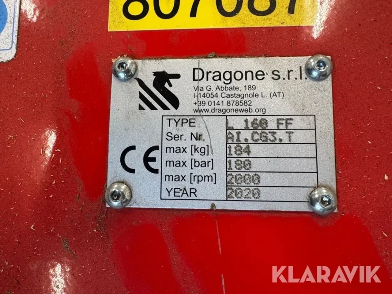 Billede 11 - Slagleklipper Dragone S.r.l L 160 FF