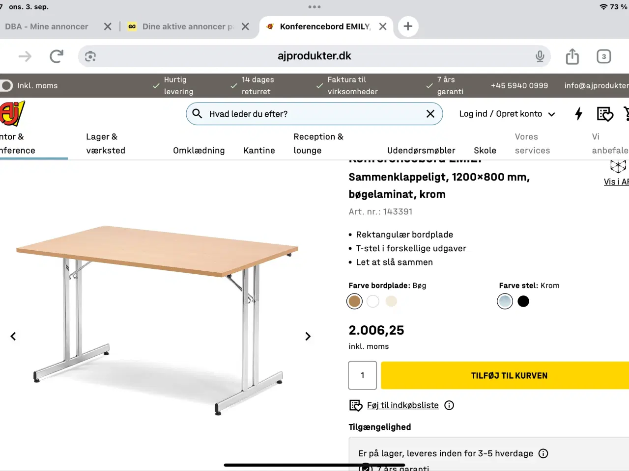 Billede 6 - Bord / Sammenklappeligt bord