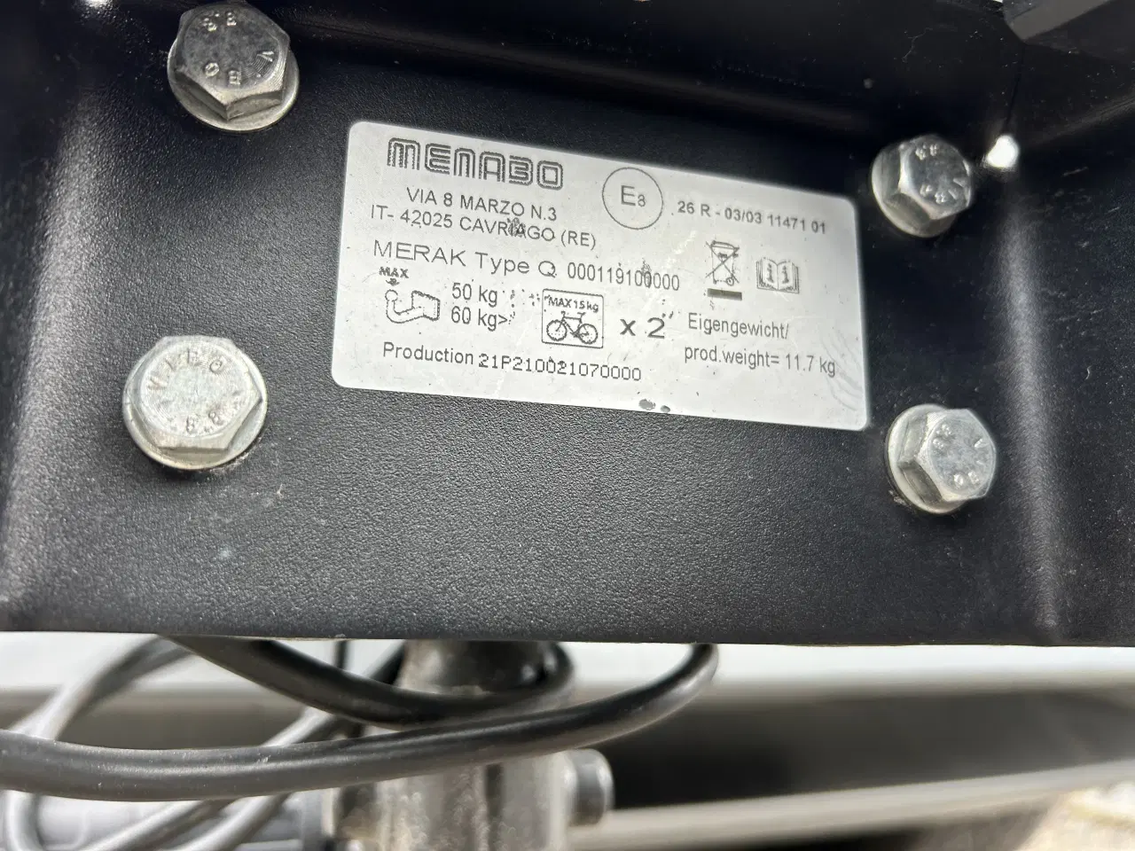 Billede 5 - Menabo Cykelholder til anhængertræk 