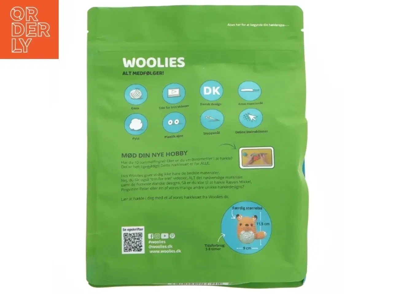 Billede 2 - Ræven Mikkel hækkesæt fra Woolies (str. 11,5x9 cm)