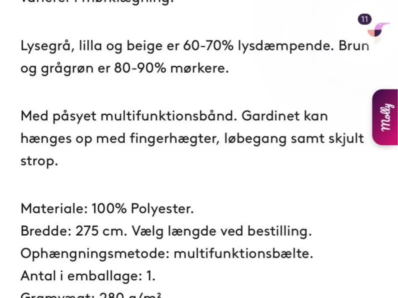 Billede 3 - Gardiner ekstra lange 
