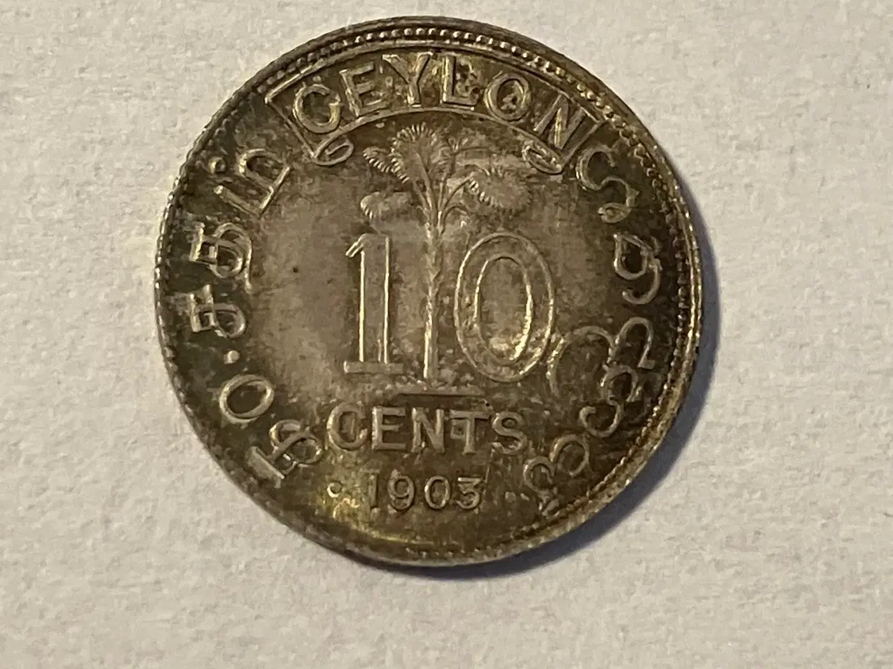 Billede 1 - 10 Cents Ceylon 1903