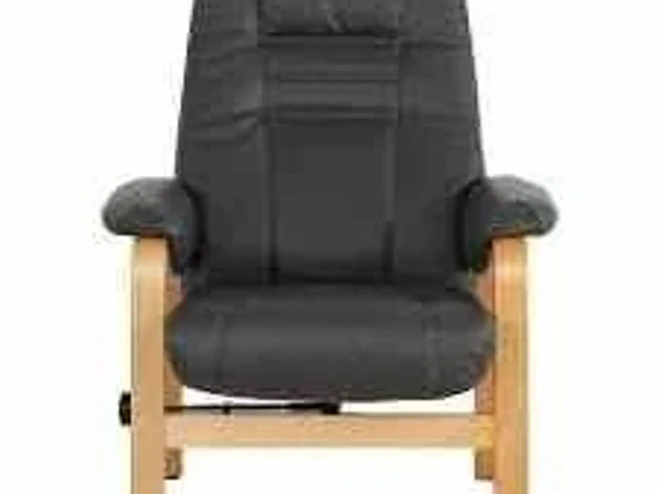 Billede 3 - Otium lænestol inkl. fodskammel - sort PU-læder