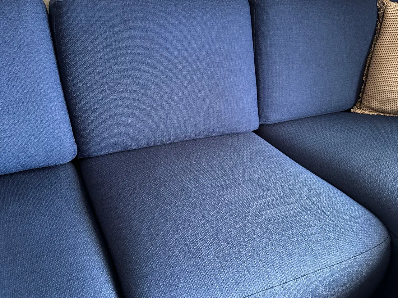 Billede 3 - Blå sofa med chaiselong