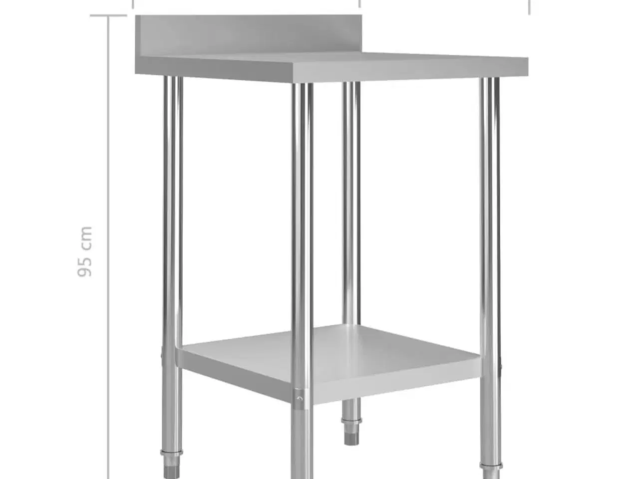 Billede 7 - Arbejdsbord til køkken m. stænkplade 60x60x93 cm rustfrit stål