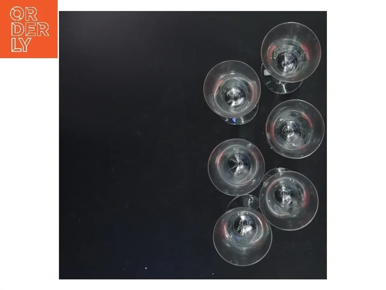 Billede 2 - Sæt med seks champagneglas med blomstermotiv (str. 21x7 cm)