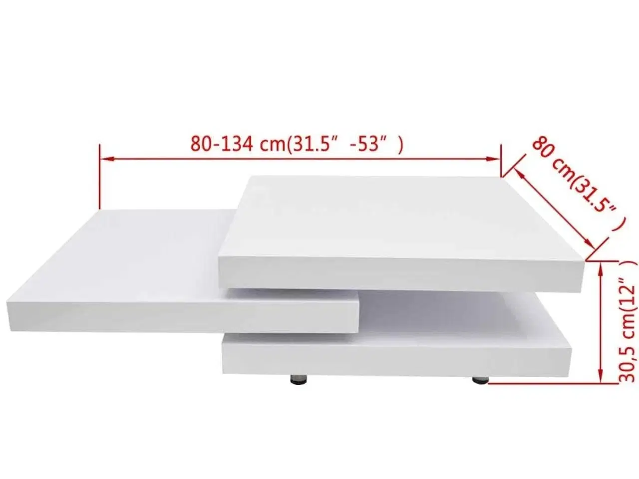 Billede 8 - Sofabord 3 niveauer hvid højglans