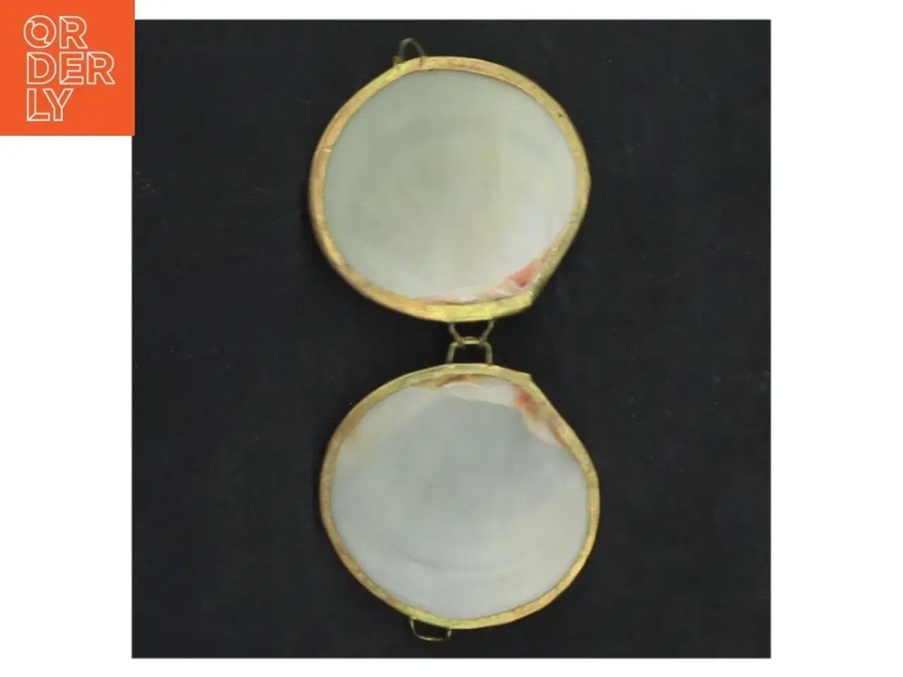 Billede 4 - Dekorativ muslingeskal med indfatning (str. 6x7 cm)