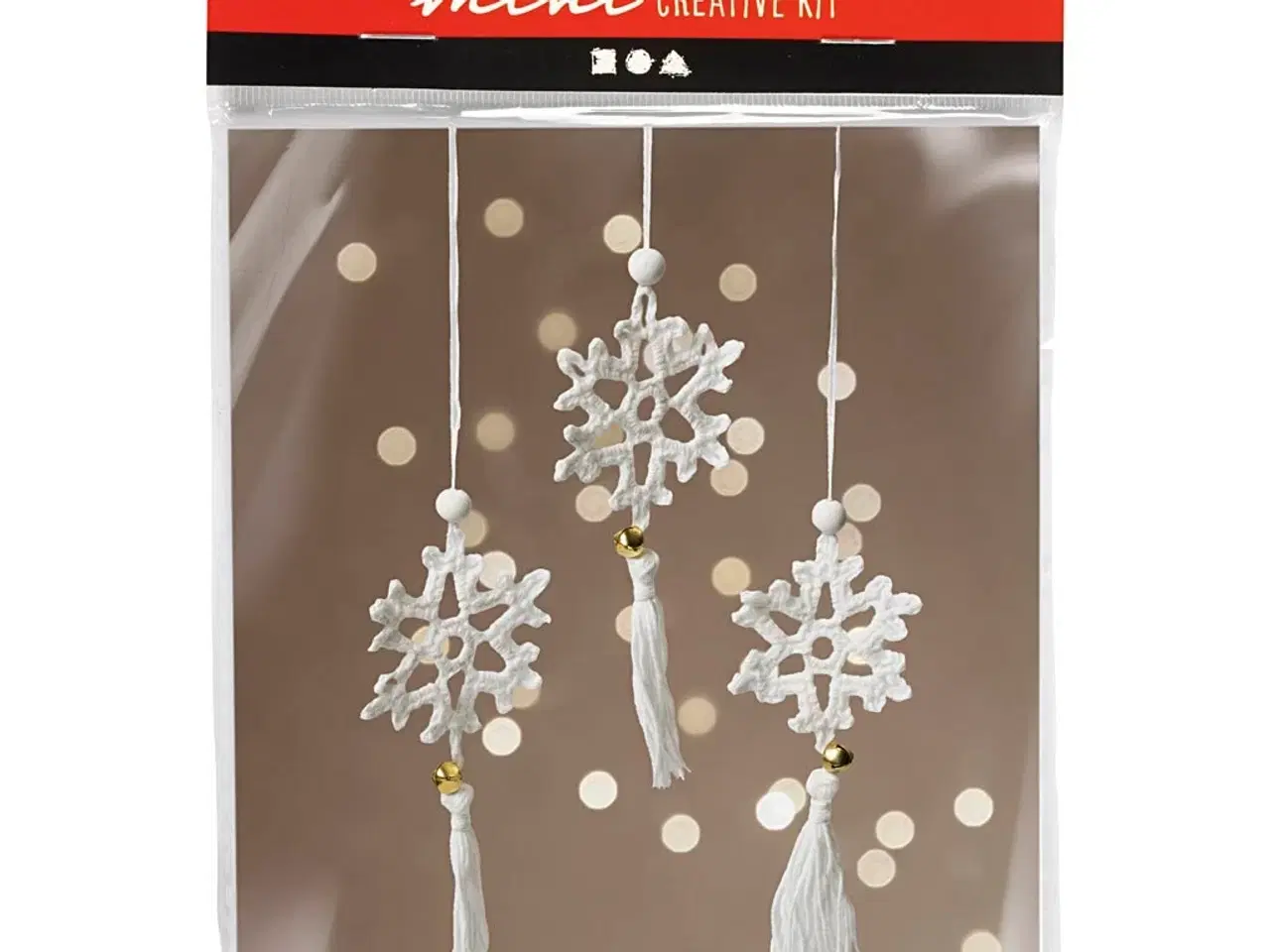 Billede 1 - Mini DIY Kit Hækling, Snefnug, hvid, 1 pk.
